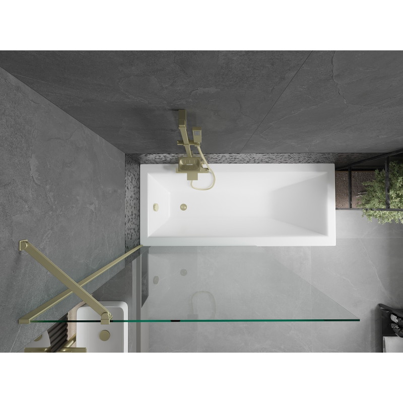 Mexen Next paravan pentru cadă, cu 1 canat, 100 x 150 cm, transparent, auriu - 895-100-000-00-00-50