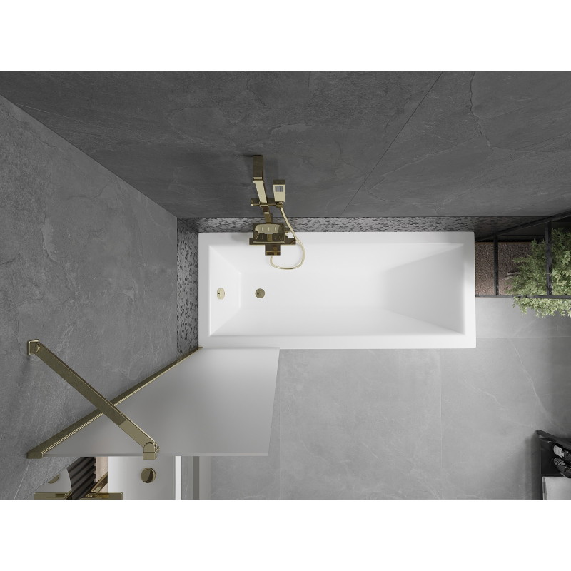 Mexen Next paravan cadă cu 1 aripă 50 x 150 cm, înghețat, auriu - 895-050-000-00-30-50