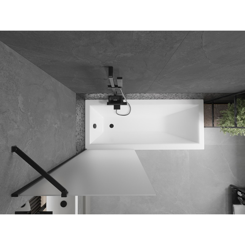 Mexen Next paravan de cadă cu 1 panou, 70 x 150 cm, mat, negru - 895-070-000-00-30-70