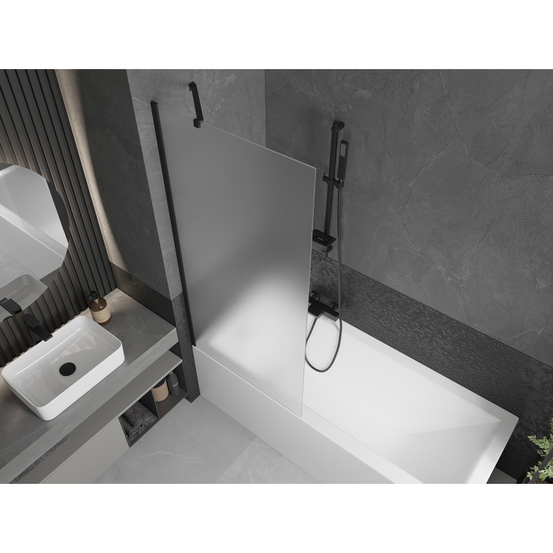 Mexen Next perete despărțitor pentru cadă cu 1 aripă 80 x 150 cm, mat, negru - 895-080-000-00-30-70
