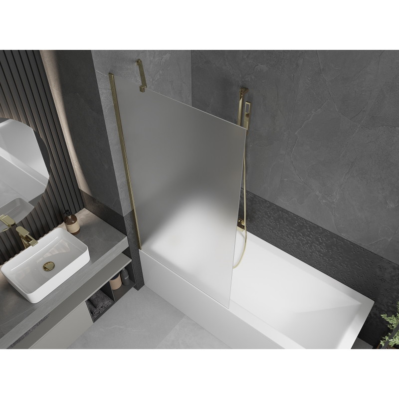 Mexen Next paravan cadă cu un singur panou 90 x 150 cm, înghețat, auriu - 895-090-000-00-30-50