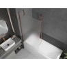 Mexen Next paravan de cadă cu 1 panou 90 x 150 cm, geam sablat, aur roz - 895-090-000-00-30-60