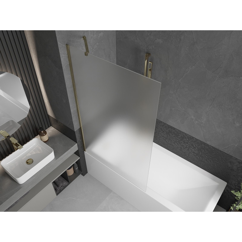 Mexen Next paravan cadă 1-panou 100 x 150 cm, înghețat, auriu - 895-100-000-00-30-50