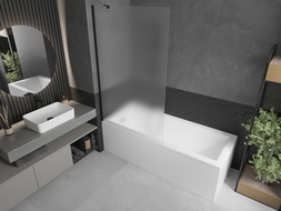 Mexen Next paravan cadă 1-aripă 100 x 150 cm, Înghețat, Neagră - 895-100-000-00-30-70