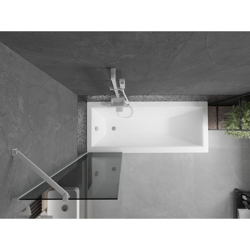 Mexen Next egyszárnyú fürdőkádparaván 50 x 150 cm, grafit, fehér - 895-050-000-00-40-20