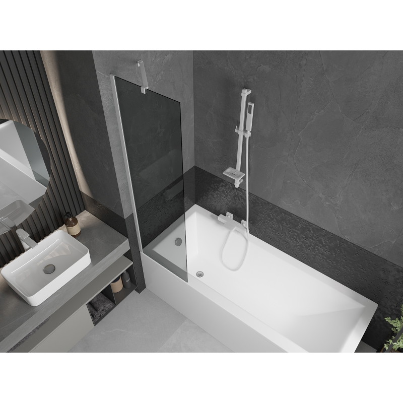 Mexen Next paravan cadă cu 1 panou 50 x 150 cm, grafit, alb - 895-050-000-00-40-20