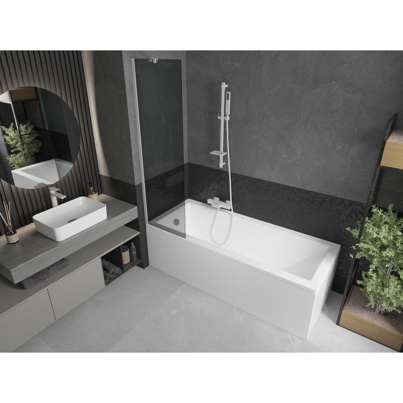 Mexen Next paravan cadă, 1-canată, 50 x 150 cm, grafit, alb - 895-050-000-00-40-20