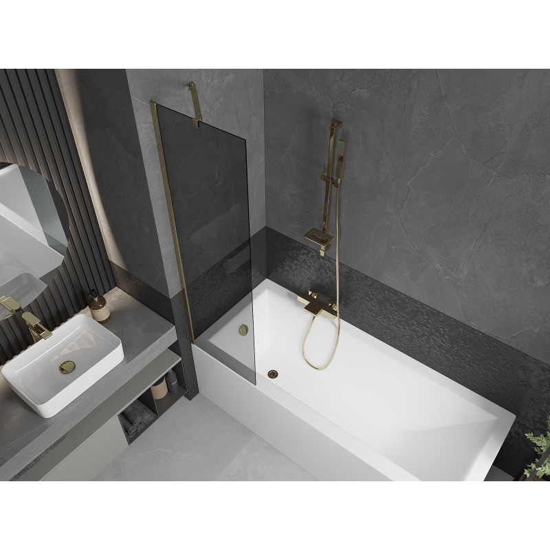 Mexen Next paravan de cadă 1-panel 50 x 150 cm, grafit, auriu - 895-050-000-00-40-50