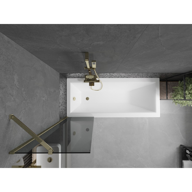 Mexen Next 1-szárnyú fürdőkád paraván 50 x 150 cm, grafit, arany - 895-050-000-00-40-50