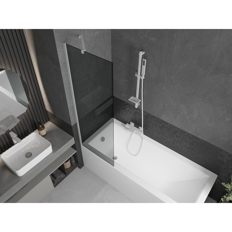 Mexen Next paravan cadă cu un singur panou 60 x 150 cm, grafit, alb - 895-060-000-00-40-20