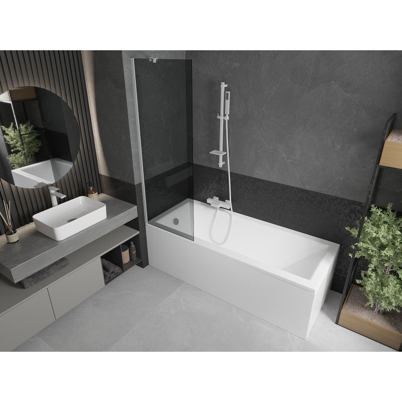 Mexen Next paravan 1-canat de cadă 60 x 150 cm, grafit, alb - 895-060-000-00-40-20