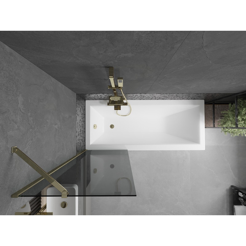 Mexen Next paravan de baie cu 1 panou 60 x 150 cm, grafit, auriu - 895-060-000-00-40-50