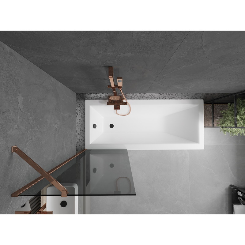 Mexen Next paravan de baie cu 1 panou 60 x 150 cm, grafit, aur roz - 895-060-000-00-40-60