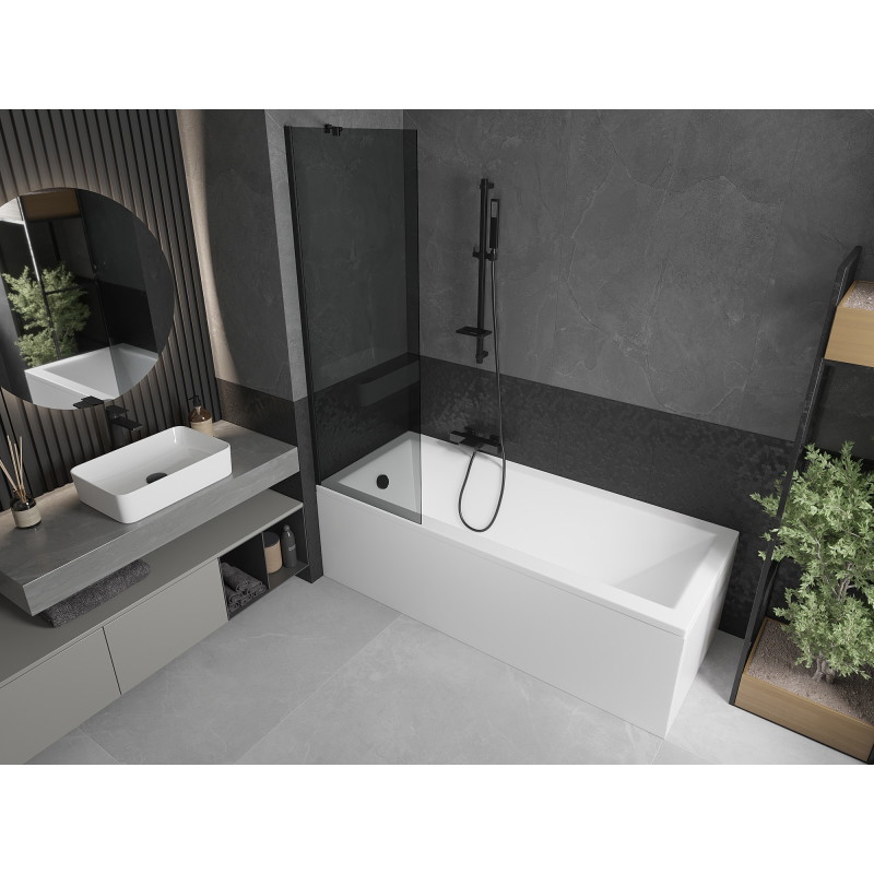 Mexen Next paravan de baie cu 1 aripă 60 x 150 cm, grafit, negru - 895-060-000-00-40-70