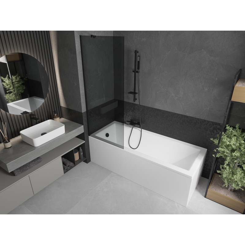 Mexen Next paravan de cadă cu 1 aripă 70 x 150 cm, grafit, negru - 895-070-000-00-40-70