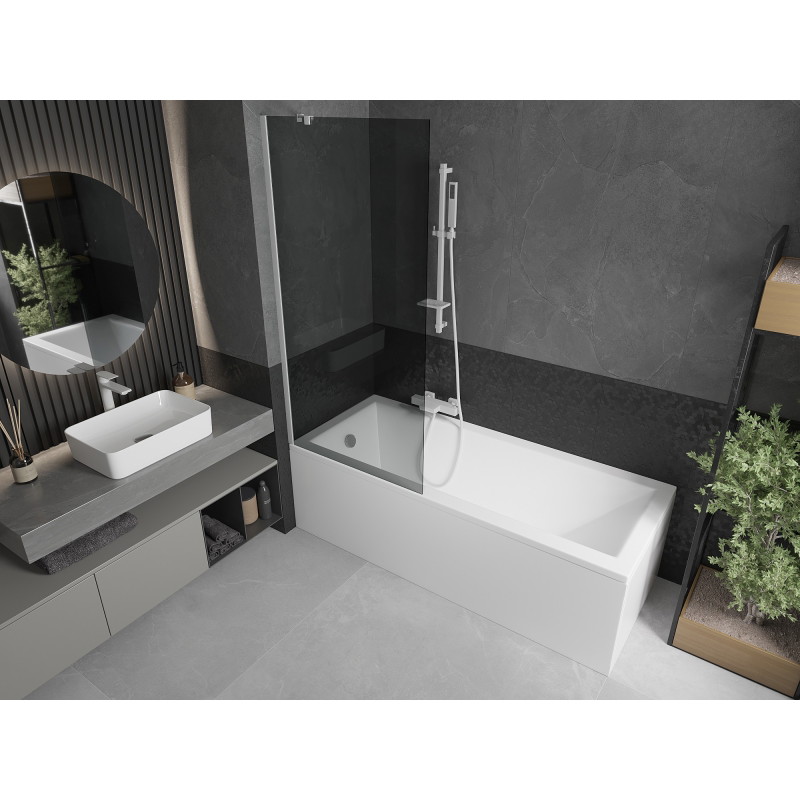 Mexen Next paravan pentru cadă cu 1 canat 80 x 150 cm, grafit, alb - 895-080-000-00-40-20