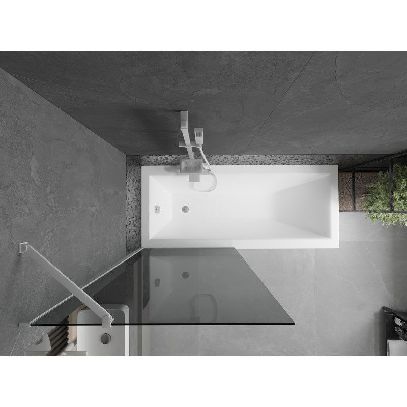 Mexen Next paravan de cadă cu 1 panou 80 x 150 cm, grafit, alb - 895-080-000-00-40-20