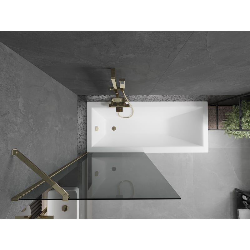 Mexen Next paravan de baie cu 1 panou 80 x 150 cm, grafit, auriu - 895-080-000-00-40-50