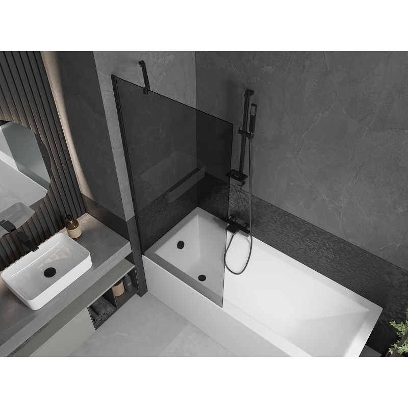 Mexen Next paravan pentru cadă cu 1 panou 80 x 150 cm, grafit, negru - 895-080-000-00-40-70