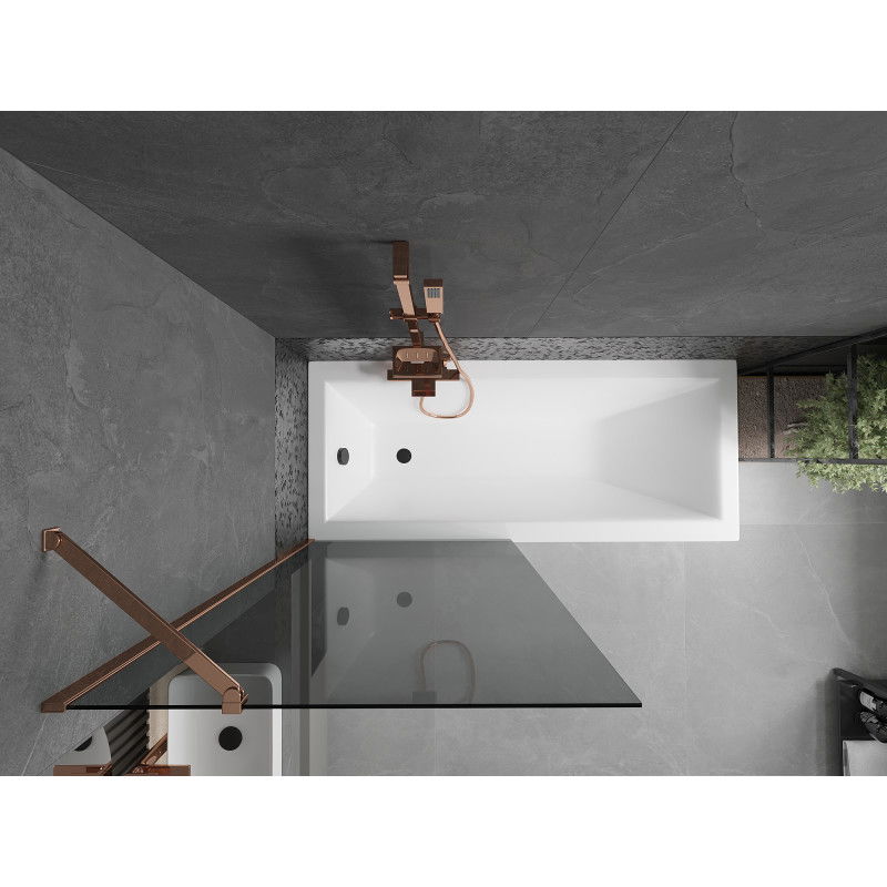 Mexen Next paravan pentru cadă, 1-aripă, 80 x 150 cm, grafit, aur roz - 895-080-000-00-40-60