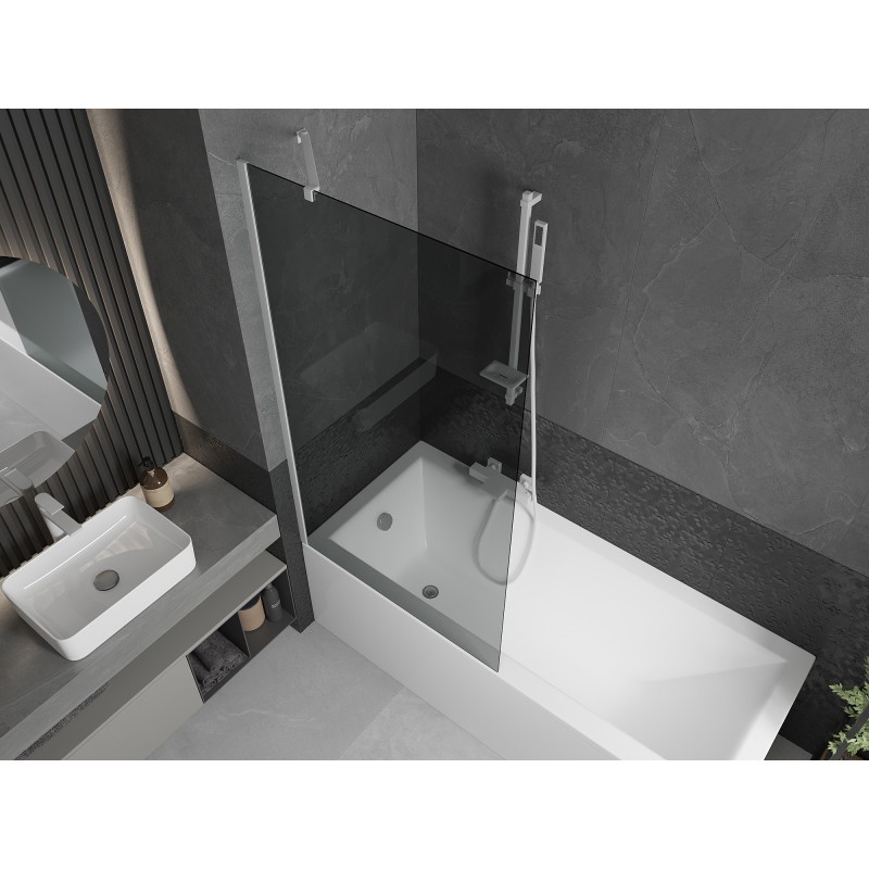Mexen Next panou de cadă 1-pliat 90 x 150 cm, grafit, alb - 895-090-000-00-40-20