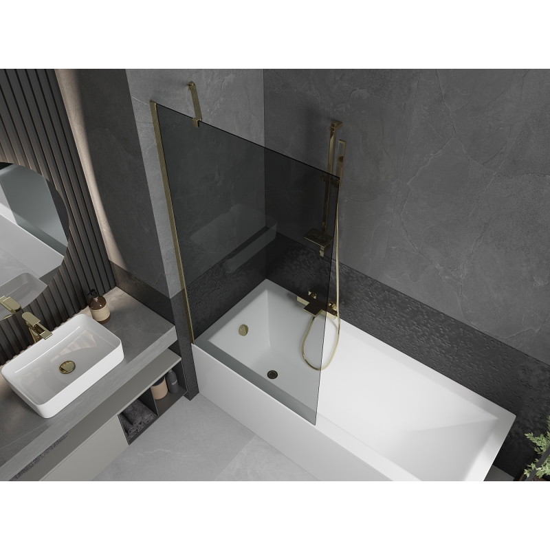 Mexen Next panou de cadă cu un singur panou 90 x 150 cm, grafit, auriu - 895-090-000-00-40-50
