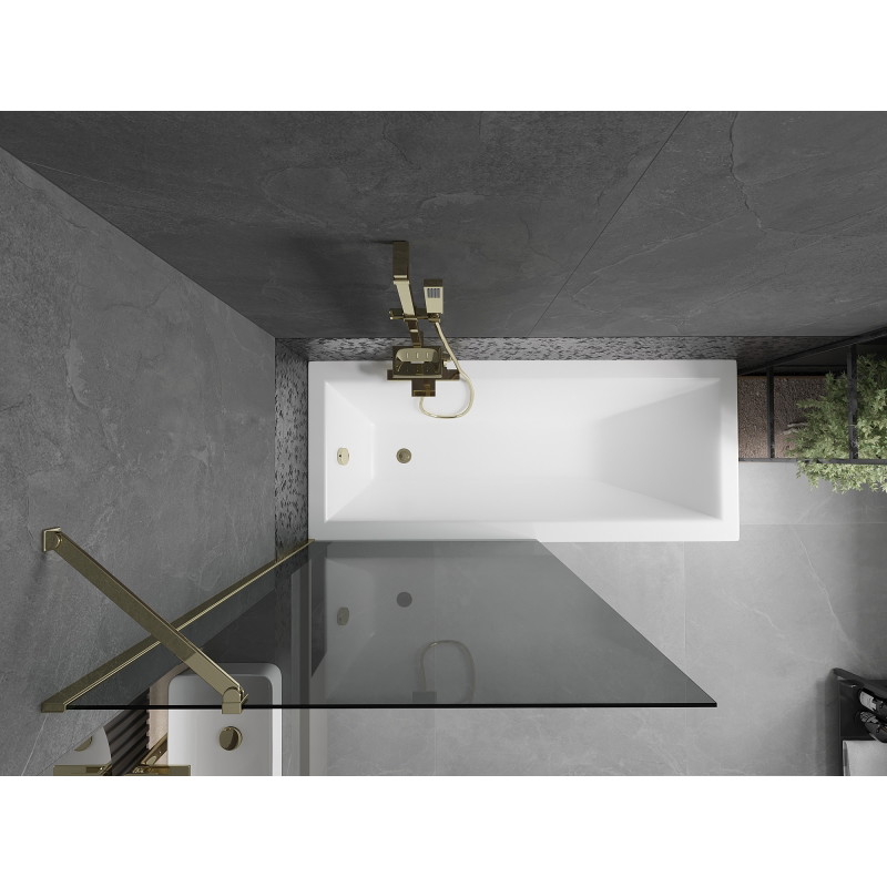 Mexen Next panou de cadă cu un singur panou 90 x 150 cm, grafit, auriu - 895-090-000-00-40-50