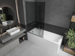 Mexen Next paravan cadă 1-aripă 100 x 150 cm, grafit, Crom - 895-100-000-00-40-01