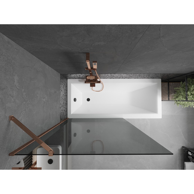 Mexen Next paravan de cadă cu un panou 100 x 150 cm, grafit, aur roz - 895-100-000-00-40-60