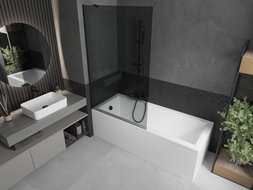 Mexen Next paravan de cadă cu 1 canat 100 x 150 cm, grafit, negru - 895-100-000-00-40-70