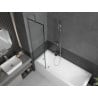 Mexen Next paravan de cadă cu 1 panou 50 x 150 cm, ramă neagră, crom - 895-050-000-00-70-01