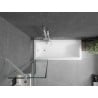 Mexen Next paravan cadă, 1-fluture 50 x 150 cm, cadru negru, alb - 895-050-000-00-70-20