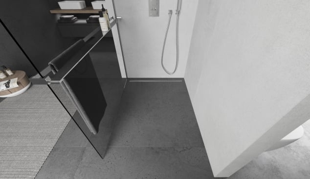 Perete de duș cu poliță în stil modern